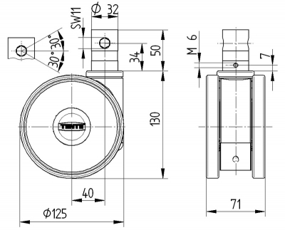 Linea 5946 serie 2-standen lage bh 5946UAC125R36-32S30OH130 RAL9002