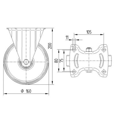 Alpha 3478 series castor 3478UFP160P63 Alpha 3478 series castor 3478UFP160P63