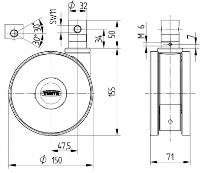 Linea 5946 serie 2-standen lage bh 5946USC150R36-32S30OH155 RAL9002