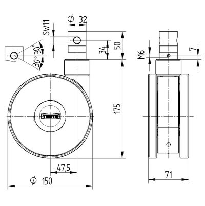 Linea 5944 series 3-way 5944USC150R36-32S30OH175